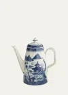 Mottahedeh Blue Canton Coffee Pot In Blue