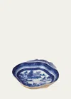 Mottahedeh Blue Canton Shell-shaped Serving Dish In Blue