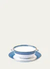 Mottahedeh Blue Lace Cream Soup In Blue