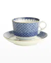 Mottahedeh Blue Lace 2-piece Porcelain Cup & Saucer Set