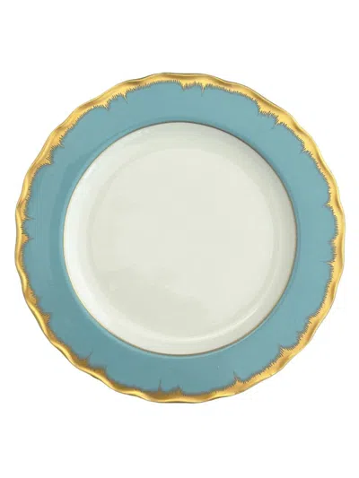 Mottahedeh Chelsea Feather Turquoise Bread And Butter Plate