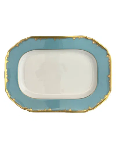 Mottahedeh Chelsea Feather Cookie Tray In Blue