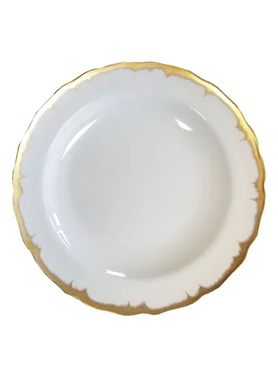 Mottahedeh Chelsea Feather Dessert Plate In Gold
