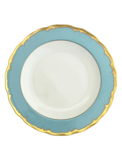 Mottahedeh Chelsea Feather Dessert Plate In Blue