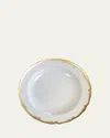 Mottahedeh Chelsea Feather Gold Dessert Plate In Gld/wht