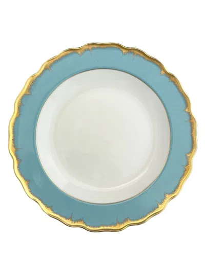 Mottahedeh Chelsea Feather Rimmed Soup Plate In Blue