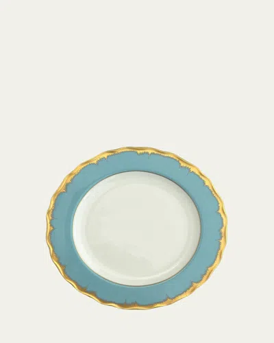 Mottahedeh Chelsea Feather Turquoise Bread & Butter Plate In Multi