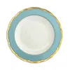 Mottahedeh Chelsea Feather Dessert Plate In Turquoise
