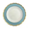 Mottahedeh Chelsea Feather Dinner Plate In Turquoise