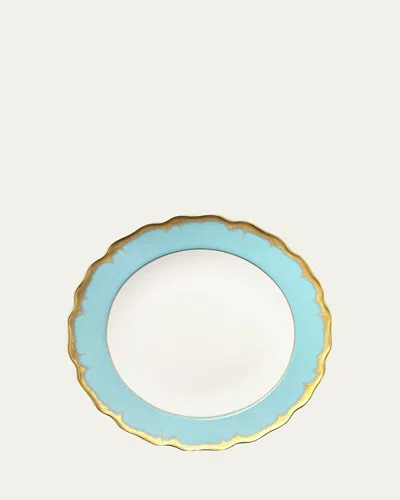 Mottahedeh Chelsea Feather Turquoise Dinner Plate In Multi