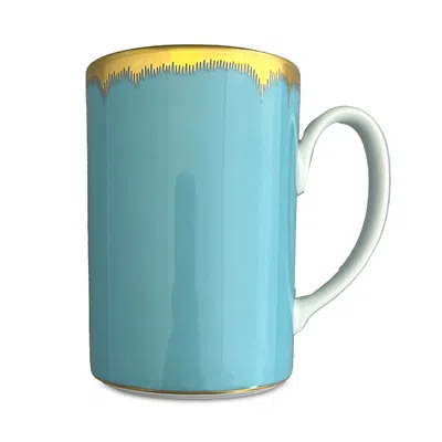 MOTTAHEDEH CHELSEA FEATHER TURQUOISE MUG