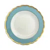 Mottahedeh Chelsea Feather Rimmed Soup Plate In Turquoise