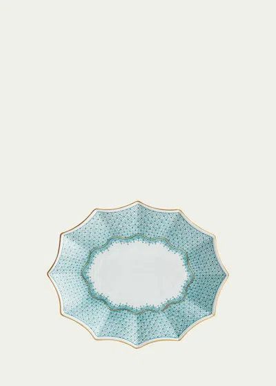 Mottahedeh Green Lace 12-sided Lobed Large Tray