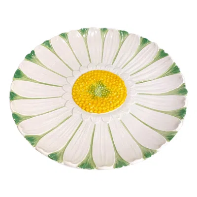 Pre-owned Mottahedeh Italian Majolica Pottery Daisy Plate In Sand