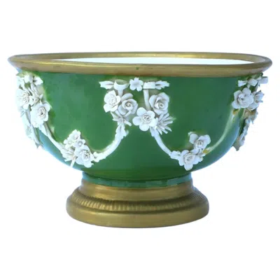 Pre-owned Mottahedeh Italian Porcelain Urn Bowl Neoclassical Style By  In Transparent