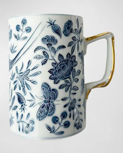 Mottahedeh Sacred Bird & Butterfly Blue Mug