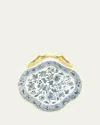 Mottahedeh Sacred Bird & Butterfly Blue Shell Dish In Blu/wht