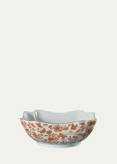 Mottahedeh Sacred Bird & Butterfly Square Large Bowl In Orange