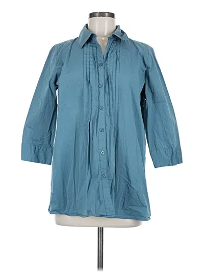 Pre-owned Motto 3/4 Sleeve Button Down Shirt In Blue