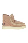 Mou Durobe Eskimo Metallic Mutton Ankle Boots In Cipria
