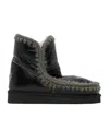 Mou Eskimo Whipstitch-detail Ankle Boots In Black
