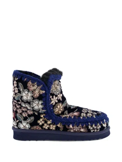 Mou 18 Eskimo Botanical-embroidered Boots In Multi