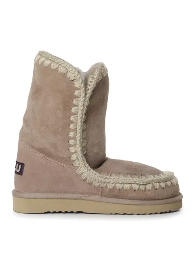 Mou Shearling-lined Suede Eskimo Boots In Beige