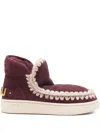 Mou 35mm Sheepskin-lined Ankle Boots In Burgundy