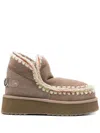 Mou Eskimo 18 Ankle Boots Inside Wedge In Grey Suede In Grey