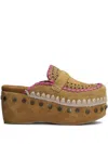 Mou Clog Leather Slipper-mule In Leather Color Suede In Brown