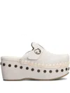 Mou 60mm Suede Clogs In White