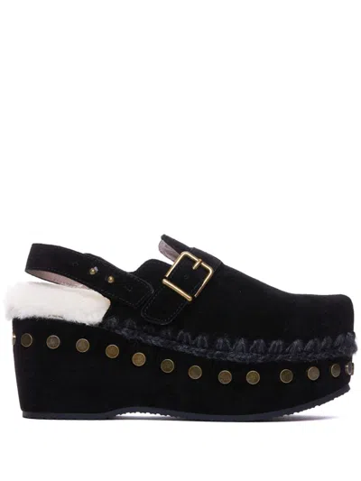 Mou 70mm Stud-embellished Platform Pumps In Black