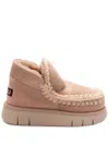 Mou 'eskimo' Beige Slip-on Boots With Rear Logo In Suede Woman