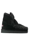 Mou Mini Eskimo Platform Ankle Boots Inside Wedge In Black