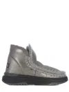 Mou Ankle Boots  Eskimo Jogger Made Of Leather In Grigio Argento