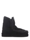 Mou Mini Eskimo Platform Ankle Boots Inside Wedge In Black