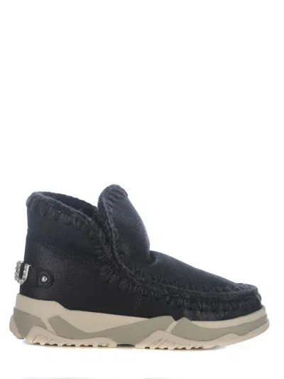 Mou Boots  Eskimo Trainer In Nubuck In Nero