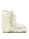 Mou White Sheepskin Ankle Boots In White