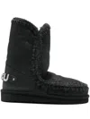 Mou Ankle Boots With Plush Sheep Leather Lining In Black