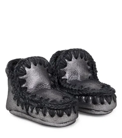 Mou Baby Shearling-lined Suede Boots In Black
