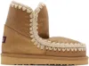Mou Whipstitch-trim Shearling-lined Boots In Dutob Dust Tobacco