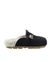 Mou Winter Bio Slide Slipper-mule In Black Suede In Black