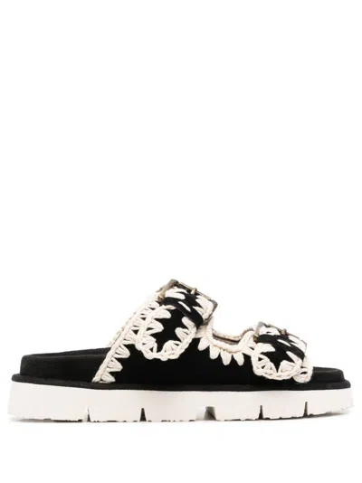 Mou Bio 2 Buckles Sandals In Black