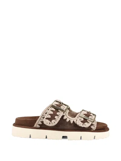 Mou Bio 2 Buckles Sandals In Brown