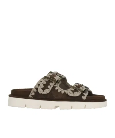 Mou Bio Buckle Fastened Sandals In Brown