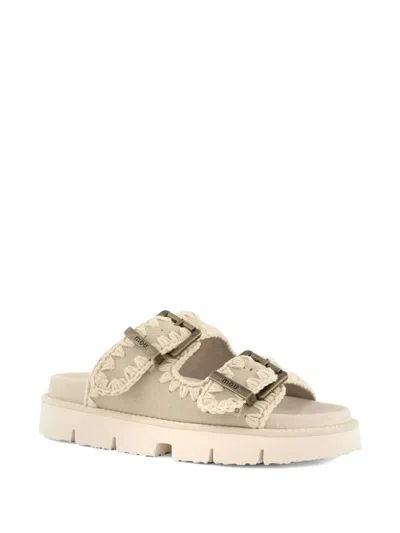 Mou Bio Crochet-trim Buckle-strap Sandals In Multi