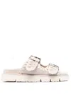 Mou Whipstitch-trim Calf-suede Slides