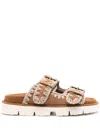 Mou New Bio Slipper-mule In Leather Color Suede In Brown