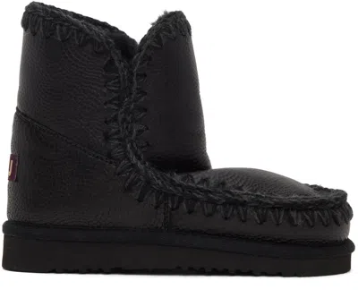 Mou Black 18 Boots In Spybk Embossed Spyra