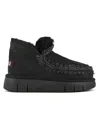 Mou Eskimo Black Slip-on Boots With Rear Logo In Suede Woman In Black